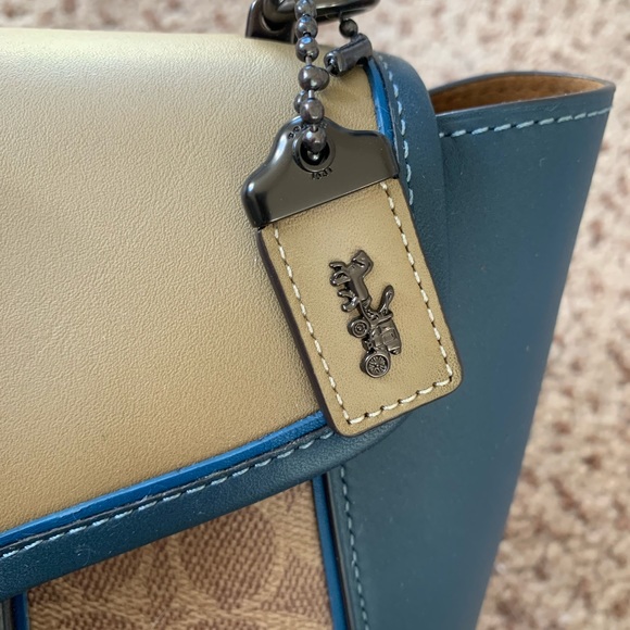 COACH Courier Carryall 699 Signature Canvas Leather 2way Handbag 